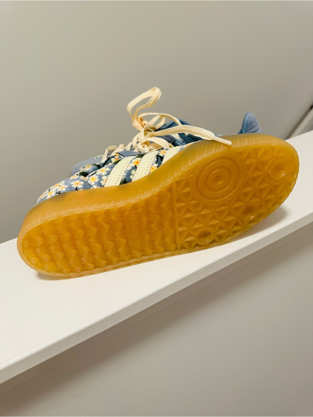 adidas Sambae x Liberty of London platform cream and blue suede and floral print - Picture 7 of 9